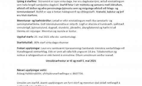 Laust starf í Stórumörk - Kópaskeri